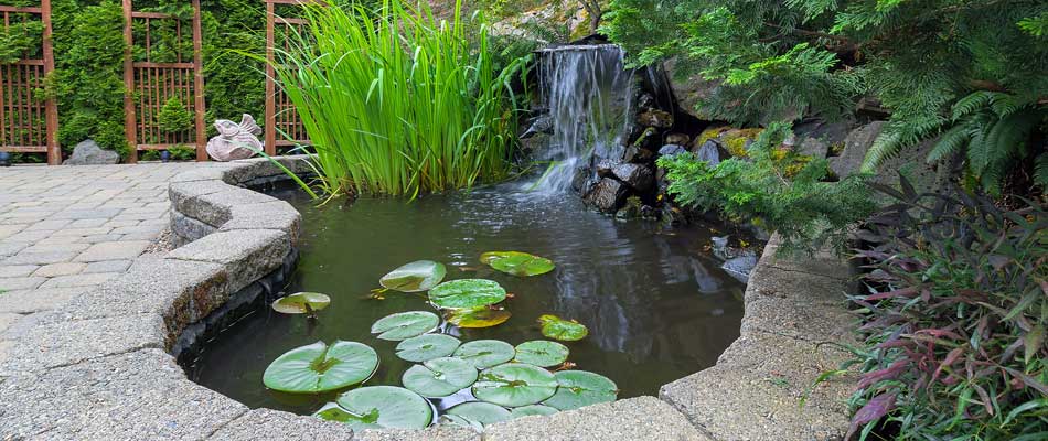 Hardscaping water feature at a home in Broomfield, CO.